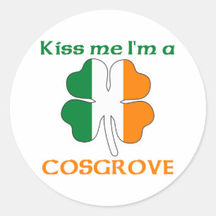 Personalisiert irisch Kiss Me Ich bin Cosgrove Runder Aufkleber