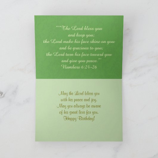 Personalisiert Irish Birthday Segen Scripture Karte (Innenseite)