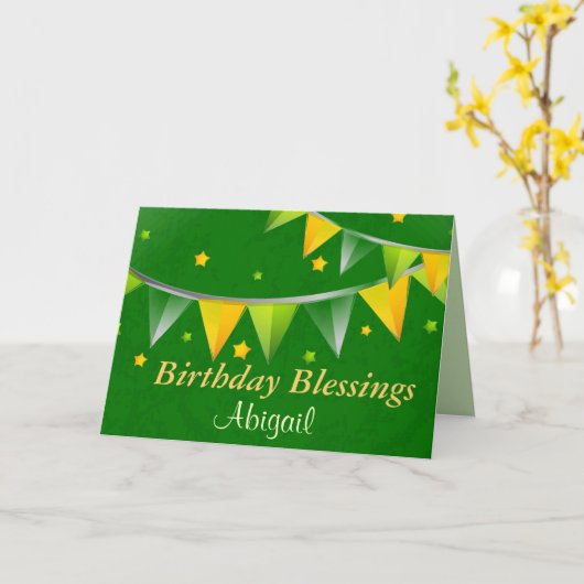 Personalisiert Irish Birthday Segen Scripture Karte (Gelbe Blume)