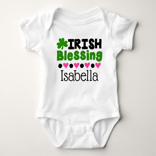 Personalisiert Irish Blessing St. Patrick's Bodysu Baby Strampler (Vorderseite)