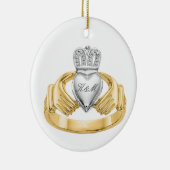 Personalisiert Irish Claddagh Ring Keramik Ornament (Rechts)