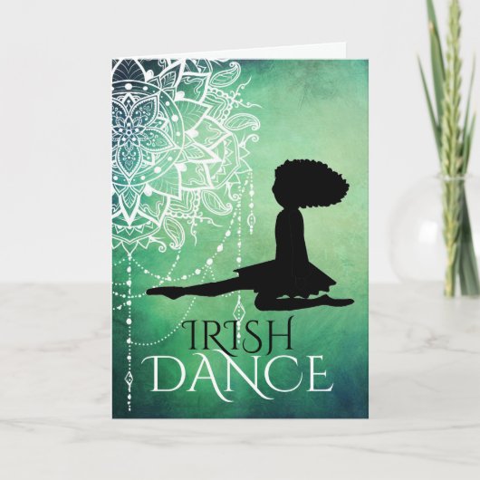 Personalisiert Irish Dance Beautiful Green Mandala Karte (Vorderseite)