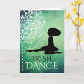 Personalisiert Irish Dance Beautiful Green Mandala Karte (Gelbe Blume)