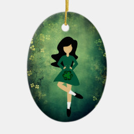 Personalisiert Irish Dance Black Hair Weihnachten Keramik Ornament