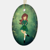 Personalisiert Irish Dance Brown Hair Weihnachten Keramik Ornament (Links)