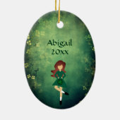 Personalisiert Irish Dance Brown Hair Weihnachten Keramik Ornament (Hinten)