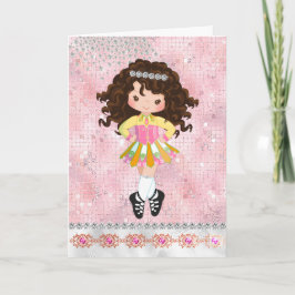 Personalisiert Irish Dance Brünett Girl Geburtstag Karte