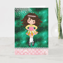 Personalisiert Irish Dance Brünett Girl Geburtstag Karte