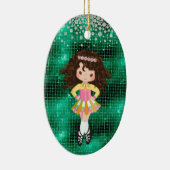 Personalisiert Irish Dance Brünett Girl Keramik Ornament (Rechts)
