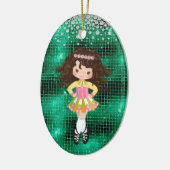 Personalisiert Irish Dance Brünett Girl Keramik Ornament (Links)