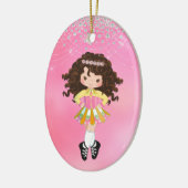Personalisiert Irish Dance Brünett Girl Keramik Ornament (Links)