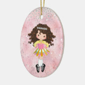 Personalisiert Irish Dance Brünett Girl Keramik Ornament (Links)