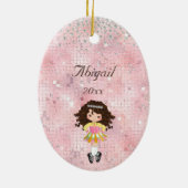 Personalisiert Irish Dance Brünett Girl Keramik Ornament (Hinten)