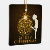 Personalisiert Irish Dance Golden Christmas Keramikornament (Rechts)