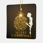 Personalisiert Irish Dance Golden Christmas Keramikornament (Links)