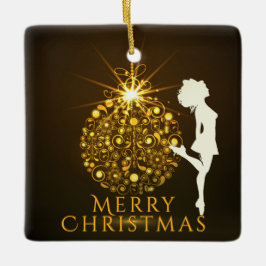 Personalisiert Irish Dance Golden Christmas Keramikornament