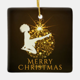Personalisiert Irish Dance Golden Christmas Keramikornament