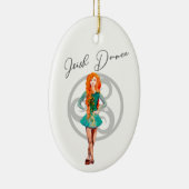 Personalisiert Irish Dance Hard Shoe Celtic Knot Keramik Ornament (Rechts)