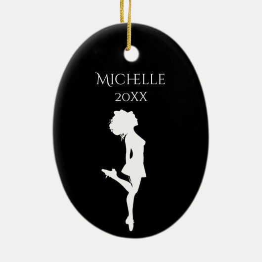 Personalisiert Irish Dance Hard Shoe Weihnachten Keramik Ornament (Hinten)