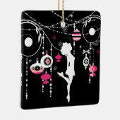 Personalisiert Irish Dance Pink Black Christmas Keramikornament (Rechts)