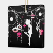 Personalisiert Irish Dance Pink Black Christmas Keramikornament (Links)