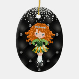 Personalisiert Irish Dance Redhead Girl Weihnachte Keramik Ornament