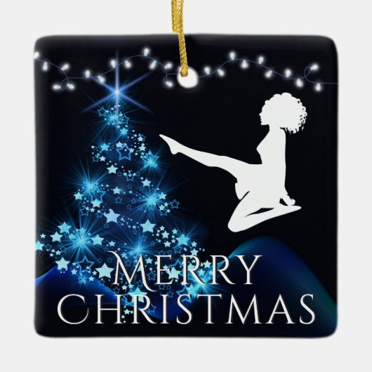 Personalisiert Irish Dance Soft Shoe Blue Weihnach Keramikornament (Vorderseite)