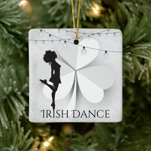 Personalisiert Irish Dancer Clover Dance Weihnacht Keramikornament (Baum)