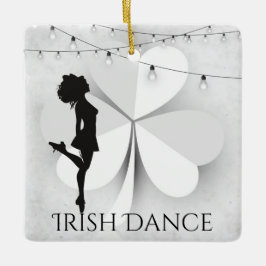 Personalisiert Irish Dancer Clover Dance Weihnacht Keramikornament