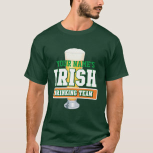 Personalisiert Irish Drink Team Dark T - Shirt