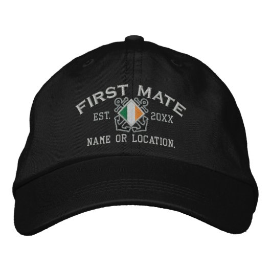 Personalisiert Irish First Mate Nautical Embroider Bestickte Kappe (Vorderseite)