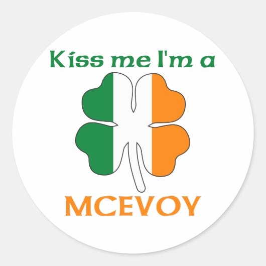 Personalisiert Irish Kiss Me I'm Mcevoy Runder Aufkleber (Vorderseite)