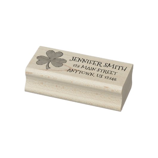 Personalisiert Irish Lucky Clover Kleeblatt-Adress Gummistempel (Stempel)