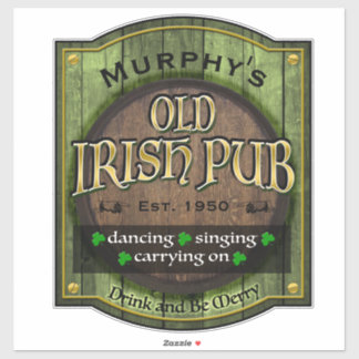 Personalisiert, Irish Pub Sign Aufkleber