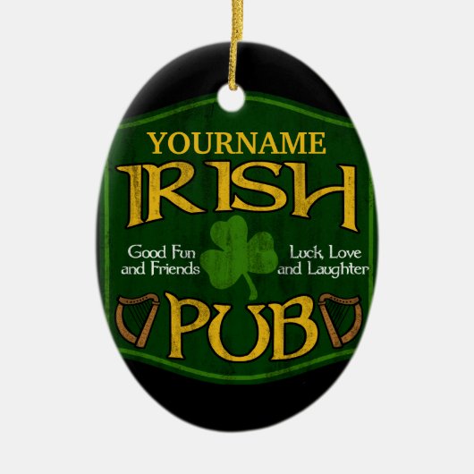 Personalisiert Irish Pub Sign Keramikornament (Vorne)