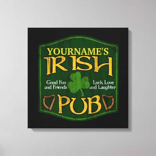 Personalisiert Irish Pub Sign Leinwanddruck (Vorderseite)