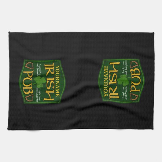 Personalisiert Irish Pub Sign Man Cave Bar Geschirrtuch (Horizontal)