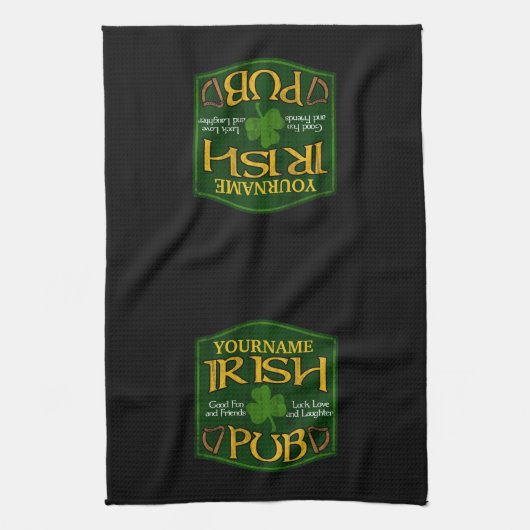 Personalisiert Irish Pub Sign Man Cave Bar Geschirrtuch (Vertikal)