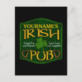 Personalisiert Irish Pub Sign Postkarte (Vorderseite)