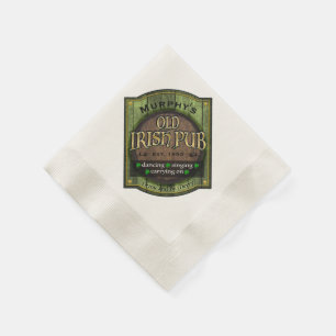 Personalisiert, Irish Pub Sign Serviette