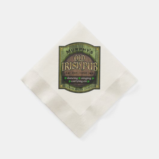 Personalisiert, Irish Pub Sign Serviette (Ecke)