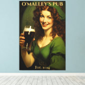 Personalisiert Irish Pub Sign | St. Patrick's Day Leinwanddruck (Insitu (Holzboden))