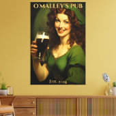 Personalisiert Irish Pub Sign | St. Patrick's Day Leinwanddruck (Insitu (Wohnzimmer))