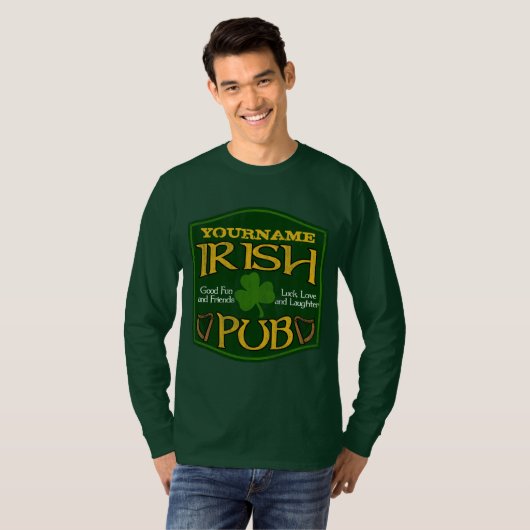 Personalisiert Irish Pub Sign T-Shirt (Vorne ganz)