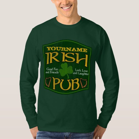 Personalisiert Irish Pub Sign T-Shirt (Vorderseite)