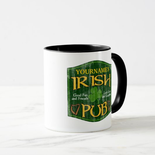 Personalisiert Irish Pub Sign Tasse (VorderseiteRechts)