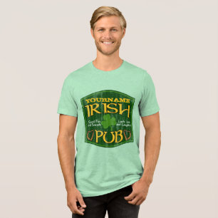 Personalisiert Irish Pub Sign Tri-Blend Shirt
