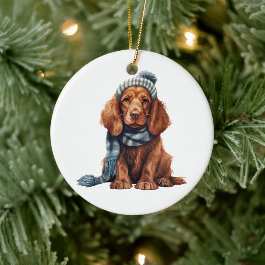 Personalisiert Irish Setter Dog Keramik Ornament (Baum)