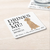 Personalisiert Irish Setter Dog Wedding Rechteckiger Pappuntersetzer (angewinkelt)