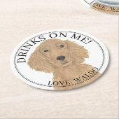 Personalisiert Irish Setter Dog Wedding Runder Pappuntersetzer (Angewinkelt)